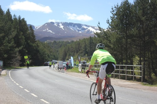 Aviemore 100 Cycling towards mountain