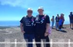 Gary Greenan and wife Anne climbing Mount Etna