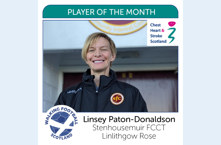Walking Football Scotland Player of the Month - Chest Heart & Stroke  Scotland
