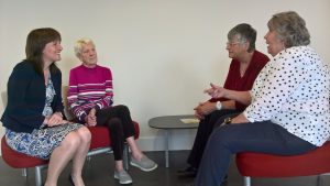 Maree Todd MSP, Maureen Wilson, Charlotte Carr and Pat Henderson. Maree Todd chats with members of Lung at Heart.
