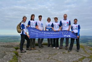 Morag and her friends at the top of Bennachie’s 2nd highest peak – Mither Tap. 