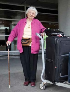 Lady with suitcase