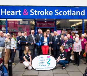 MSP Rachael Hamilton, MP John Lamont, Deputy Lord Lieutenant Mr John Scott and members of the Hawick and District Stroke Group